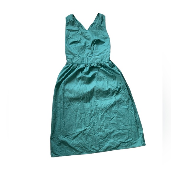 Everlane The Clean Cotton Cross-Back Dress Women’s Size 10 in Green - Picture 2 of 8